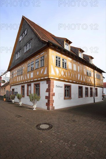 Historic half-timbered house bath house built 1580