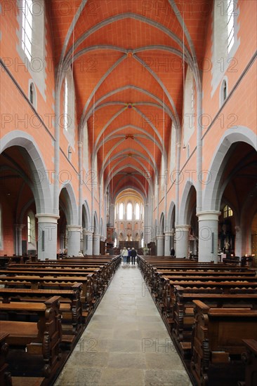 Interior view of the Gothic basilica and monastery church built in the 13th century
