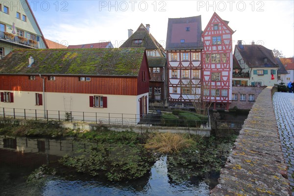 Haeuslesbruecke with view over the brook Grosse und Kleine Blau and on Schmales Haus