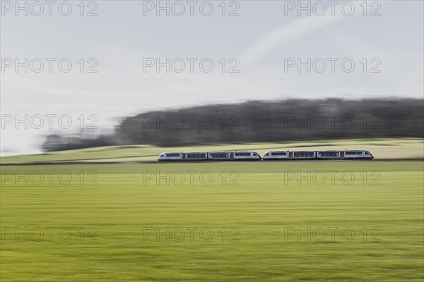 A train of the Laenderbahn Trilex in the Deilaendereck Germany