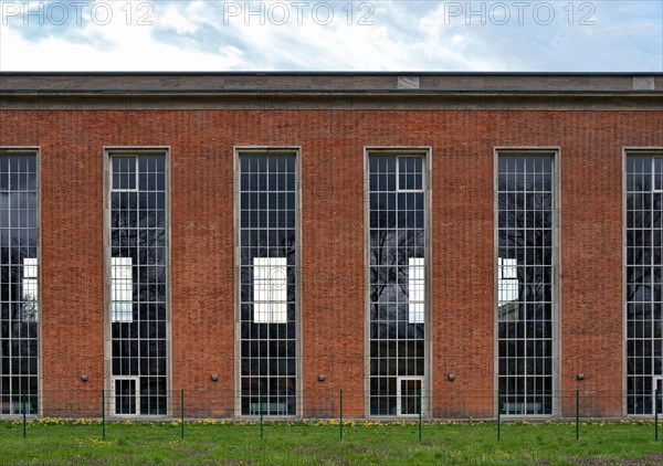 Partial view of the swimming hall built during the National Socialist era in Finckensteinallee