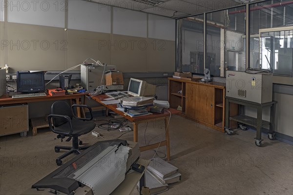 Abandoned office in a former paper factory
