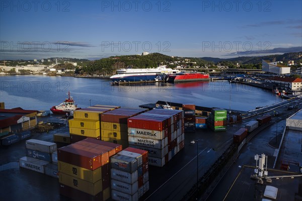 View of the harbour of Kristiansand. Kristiansand