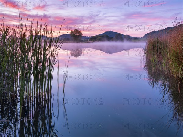 Landscape with lake at dawn