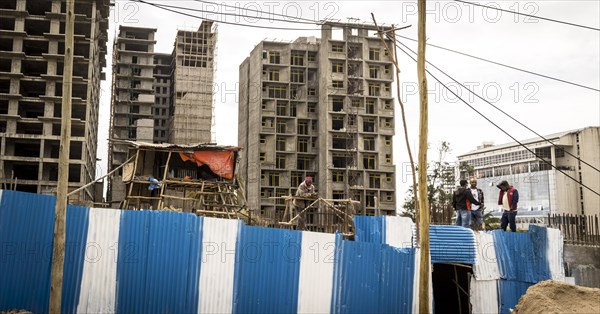 Construction site and street scene in Addis Ababa