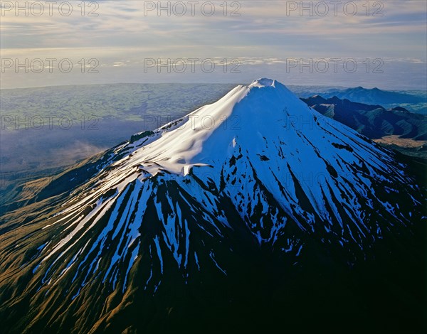 Aerial view of Mount Taranaki North Island New Zealand