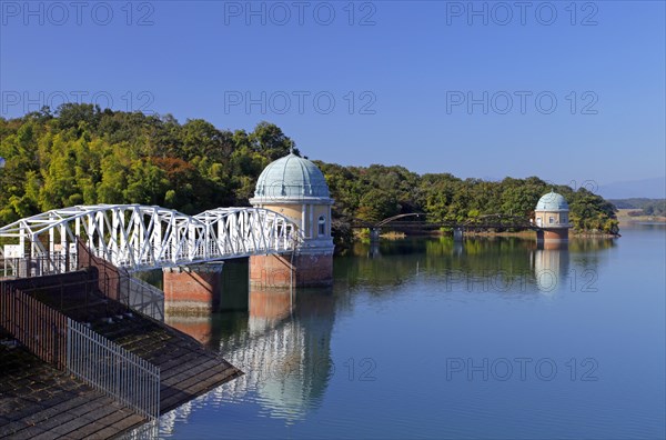 Lake Tama-ko Murayama reservoir Intake Tower Higashi-Yamato city Tokyo Japan Asia