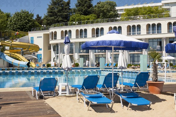 Azalia hotel with swimming pool and aqua park on sea beach