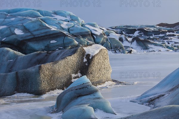 Blue ice formations on Svinafellsjoekull