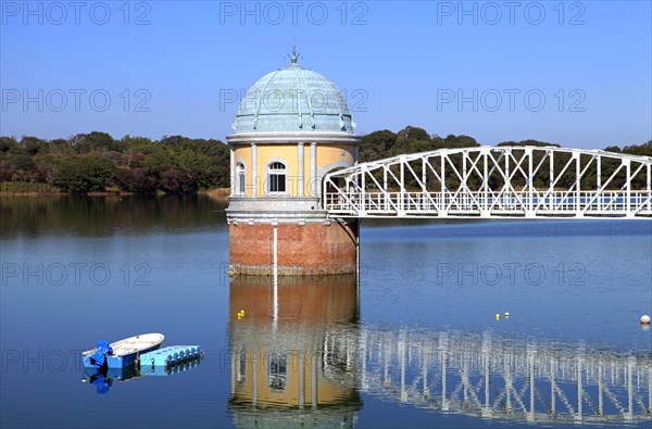 Lake Tama-ko Murayama reservoir Intake Tower Higashi-Yamato city Tokyo Japan Asia