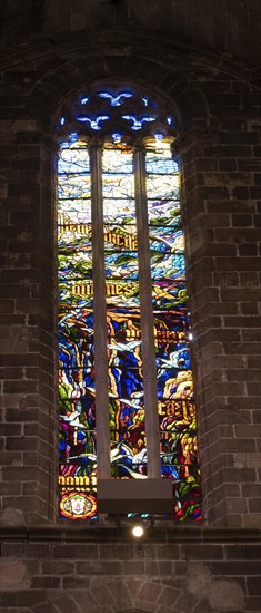 Colourful stained glass window