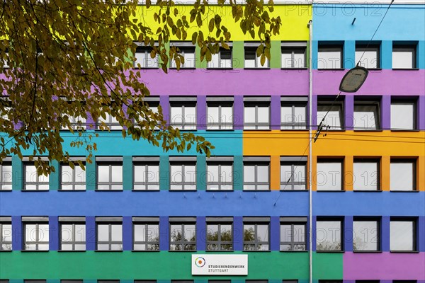 Colourful paint on the facade