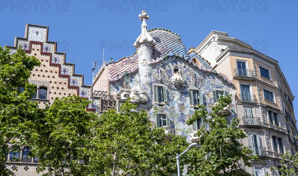 Facade of Casa Batllo by Antoni Gaudi