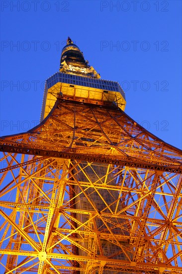 Tokyo Tower illuminated at night Japan Asia