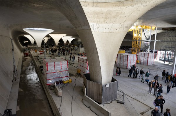 Visitors admire goblet supports in the future track area