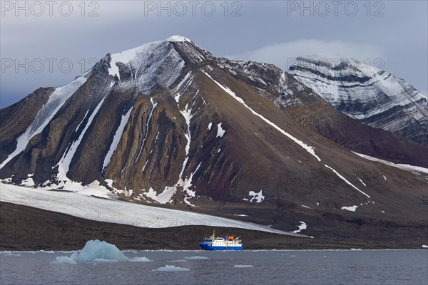 The expedition ship M S Quest in the Hornsund fjord