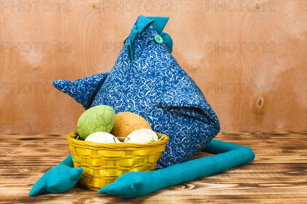 Fabric Chicken with Easter Nest