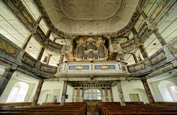 Baroque hall church St. Otto with the organ