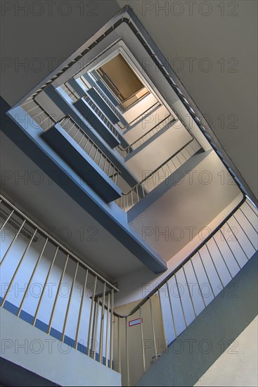 Staircase in Art Deco style around 1920 in a former paper factory