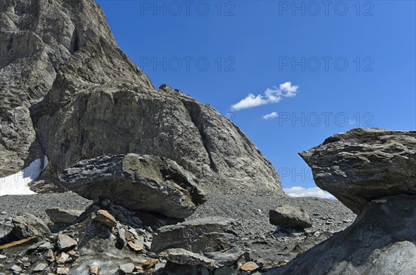 Glacial debris at the edge of the Aletsch Glacier