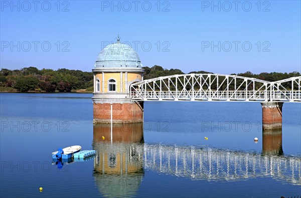 Lake Tama-ko Murayama reservoir Intake Tower Higashi-Yamato city Tokyo Japan Asia