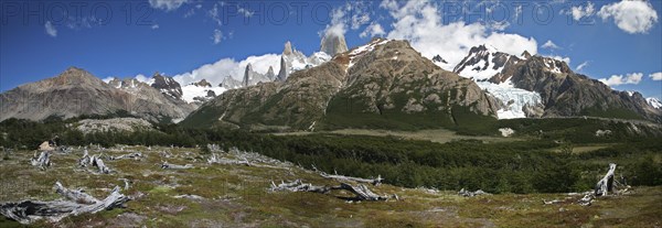 View over Mount Fitz Roy in the Andes