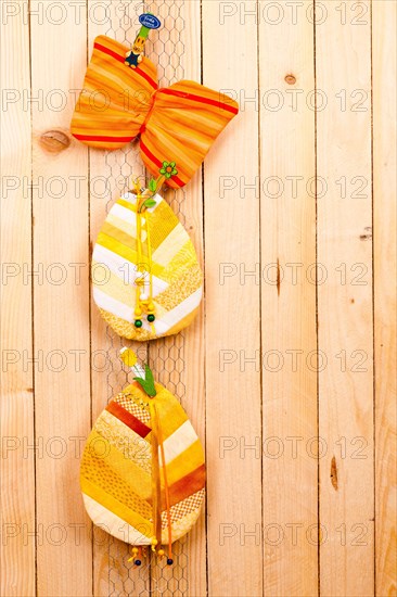 Easter Decoration with 2 Fabric Easter Eggs and Butterfly