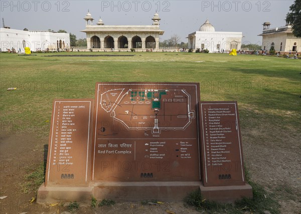 Map of the Red Fort with the most important buildings