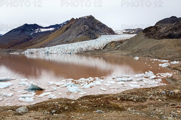 Erikbreen glacier debouches in Liefdefjorden