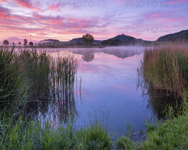 Landscape with lake at dawn