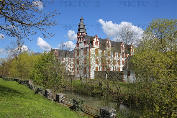 Renaissance Castle on the Elbbach in spring