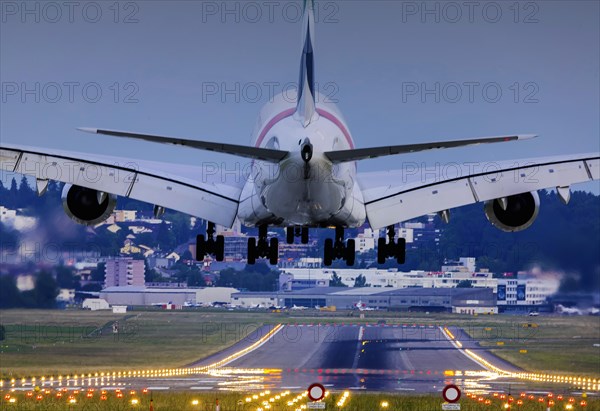 ZRH airport with aircraft on landing