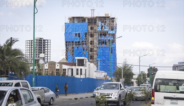 Construction site and street scene in Addis Ababa