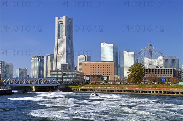 Yokohama Minato Mirai 21 view of Yokohama city Kanagawa Japan