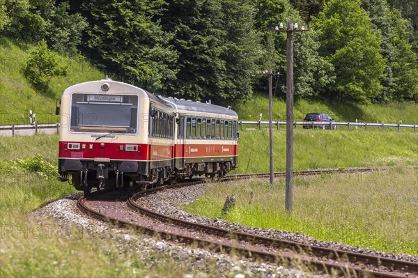 Rail bus on the Swabian Alb Railway