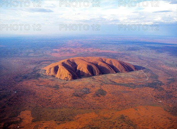 Aerial view of Ayers Rock Northern Territory Australia