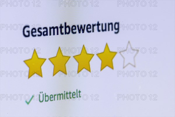 Rating with stars on Amazon