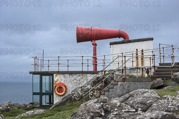 Foghorn at Ardnamurchan Point and most westerly lighthouse on the British mainland in Scotland