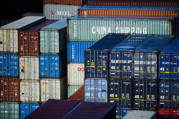 Containers standing in the harbour of Kristiansand. Kristiansand