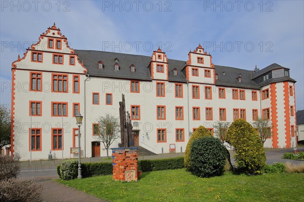 Renaissance castle with sculpture