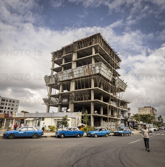 Construction site and street scene in Addis Ababa