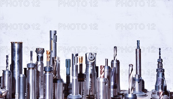 Selection of different milling heads for metal processing
