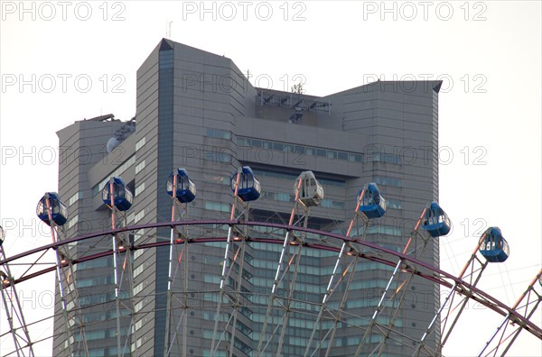 Ferris Wheel Cosmo Clock 21 and Yokohama Landmark Tower in Minato Mirai 21 Yokohama city Kanagawa Japan