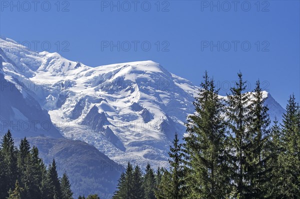 French side of the Mont Blanc massif showing the Dome du Gouter mountain top
