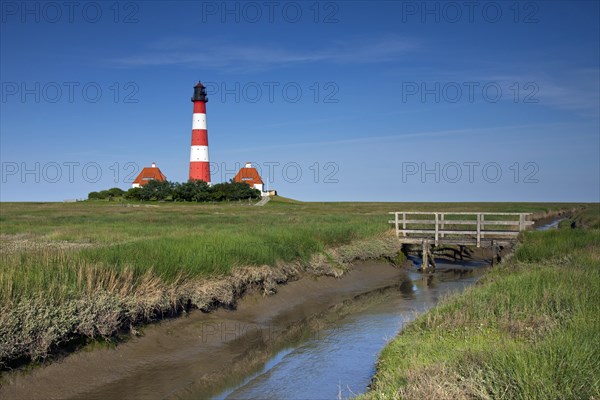 Lighthouse Westerheversand at Westerhever on the Eiderstedt Peninsula