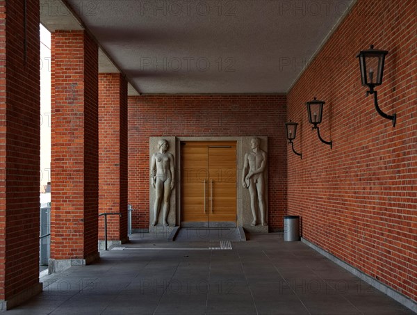 One of the entrances to the indoor swimming pool opened in 1938 on what was then a military site