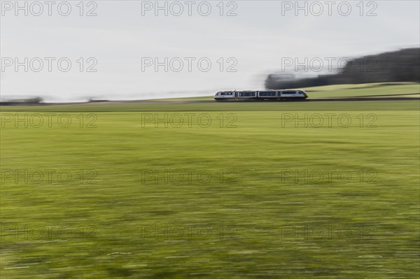 A train of the Laenderbahn Trilex in the Deilaendereck Germany