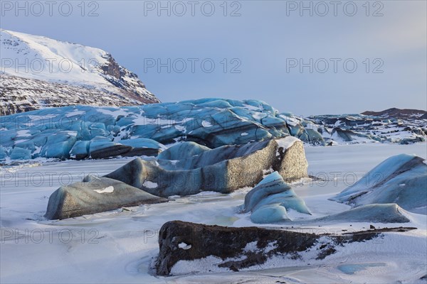 Blue ice formations on Svinafellsjoekull