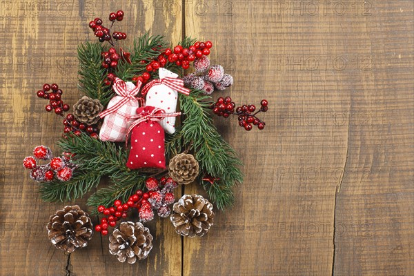 Christmas flower arrangement with bag