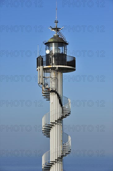 The Alprech lighthouse with spiralling exterior staircase near Le Portel